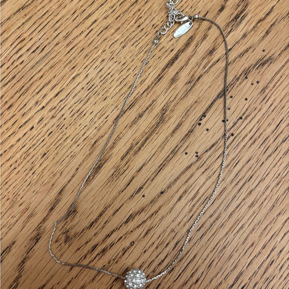Elegant Silver Necklace with Crystal Pendant